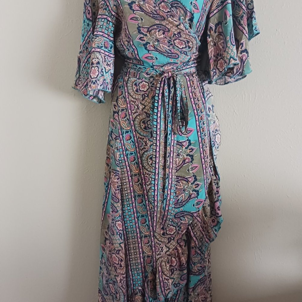 Bohemian Silk Wrap Dress made in India